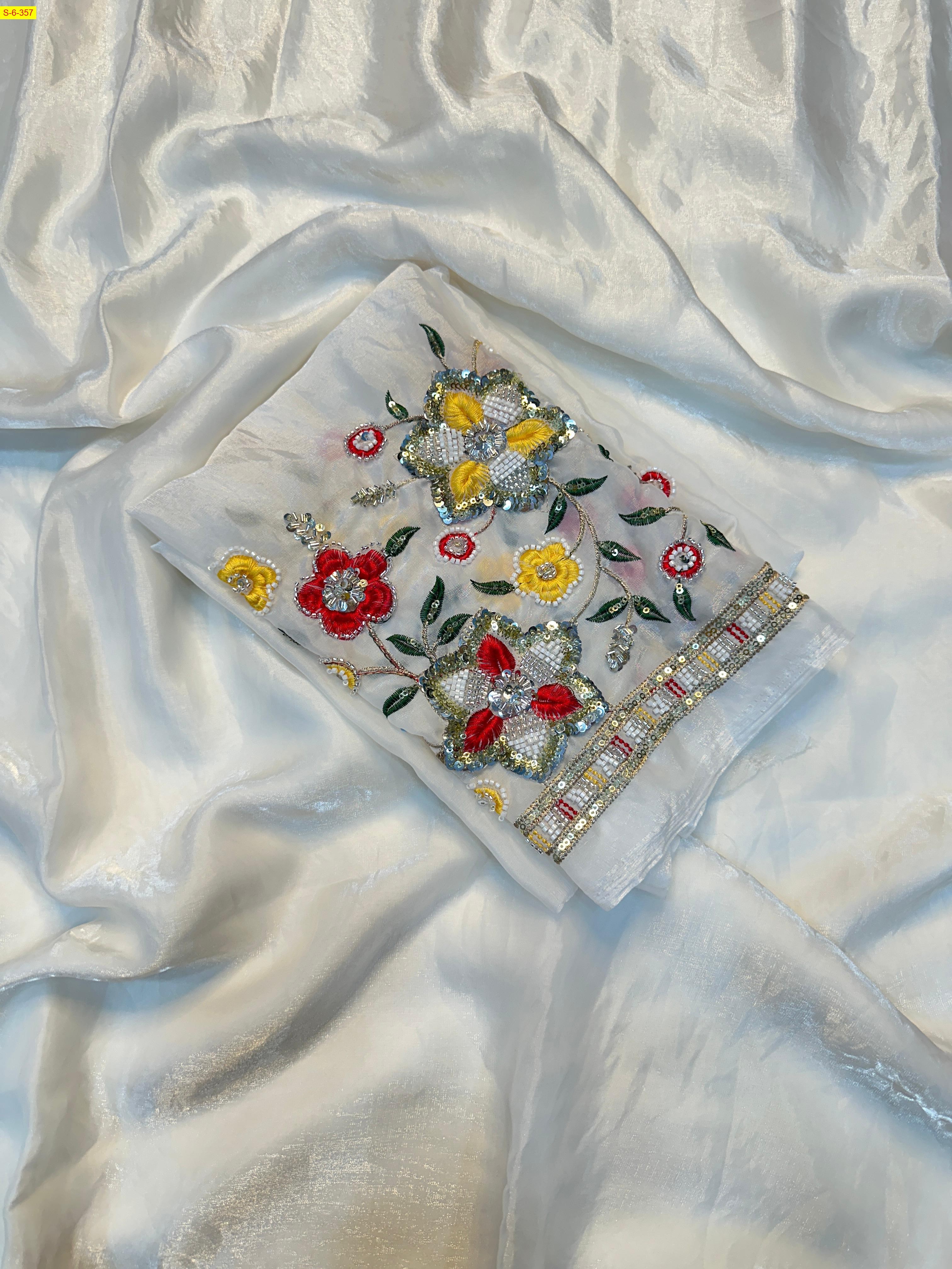 White Space soft silk saree