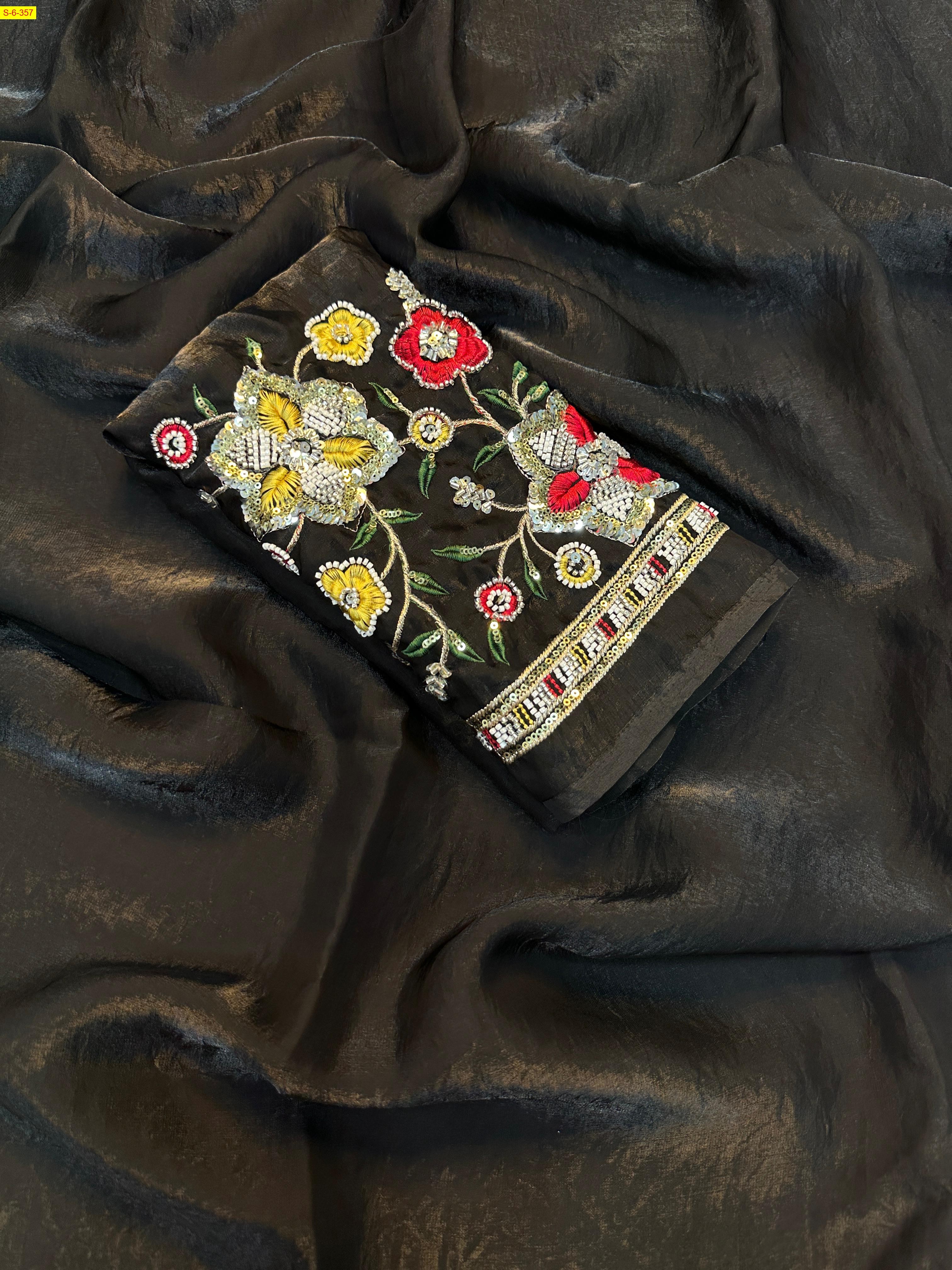 Black Space soft silk saree