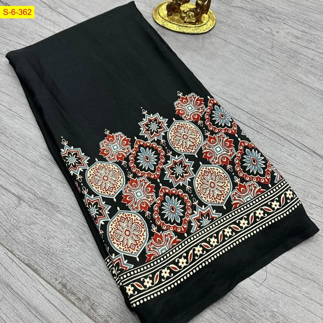 Black Crepe silk sarees