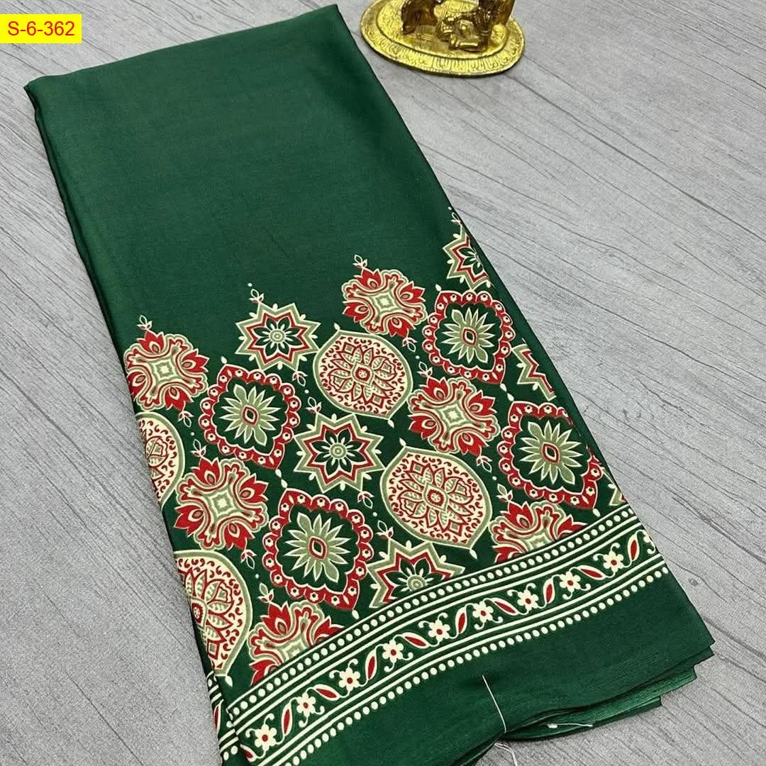 Green Crepe silk sarees