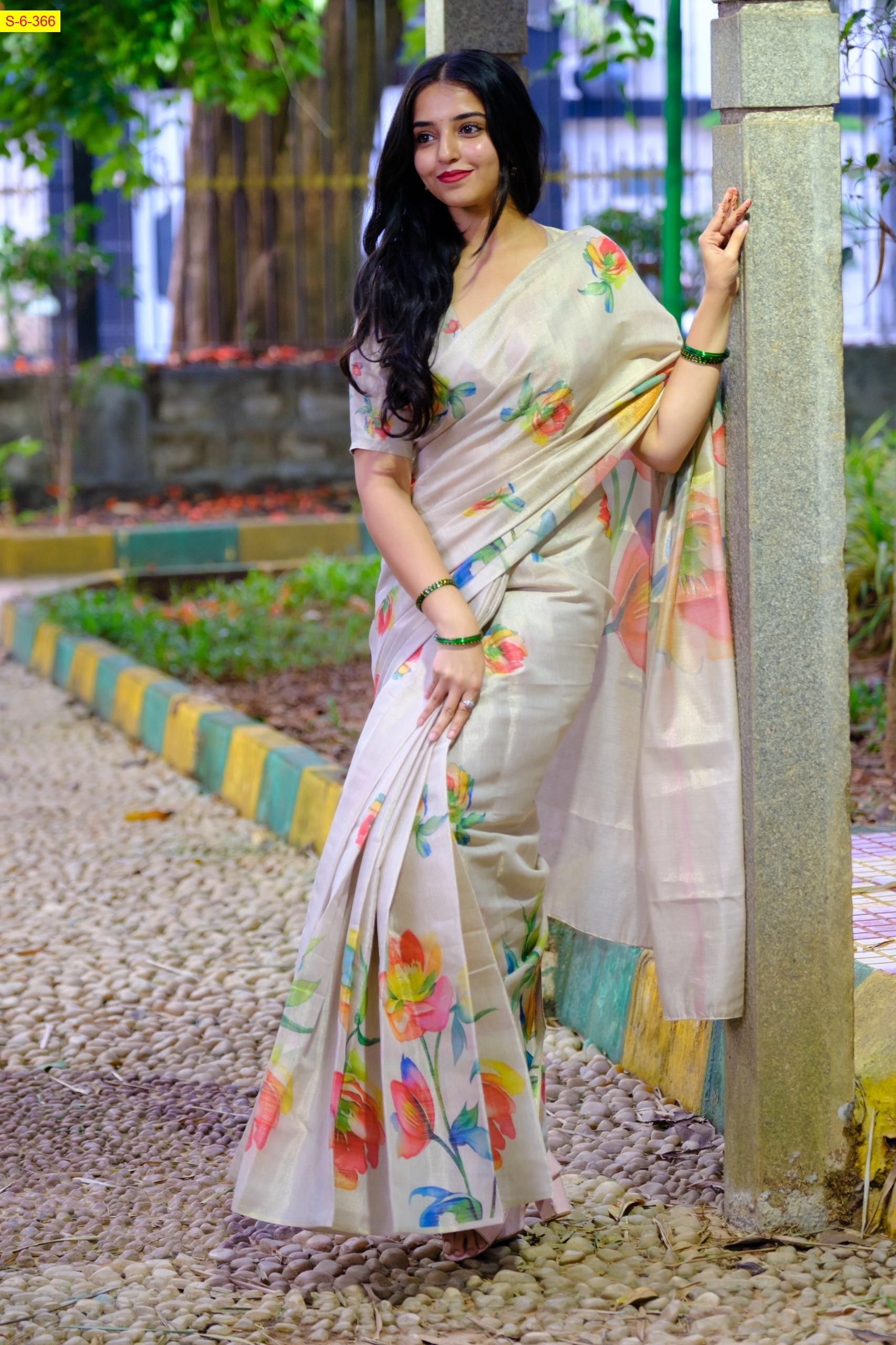 Silver Fancy tissue cotton sarees