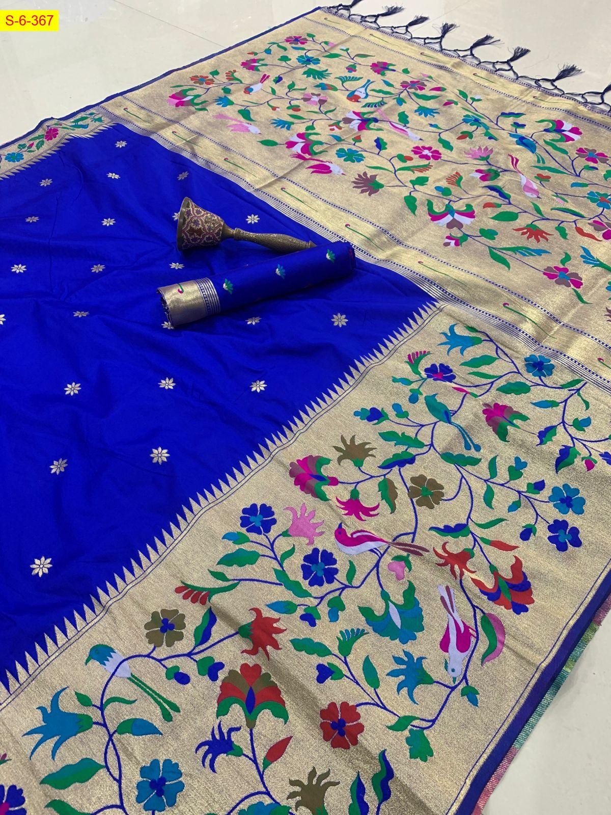 Royal Blue Paithani silk sarees