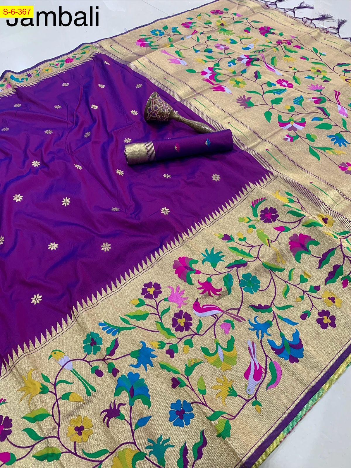 Violet Paithani silk sarees