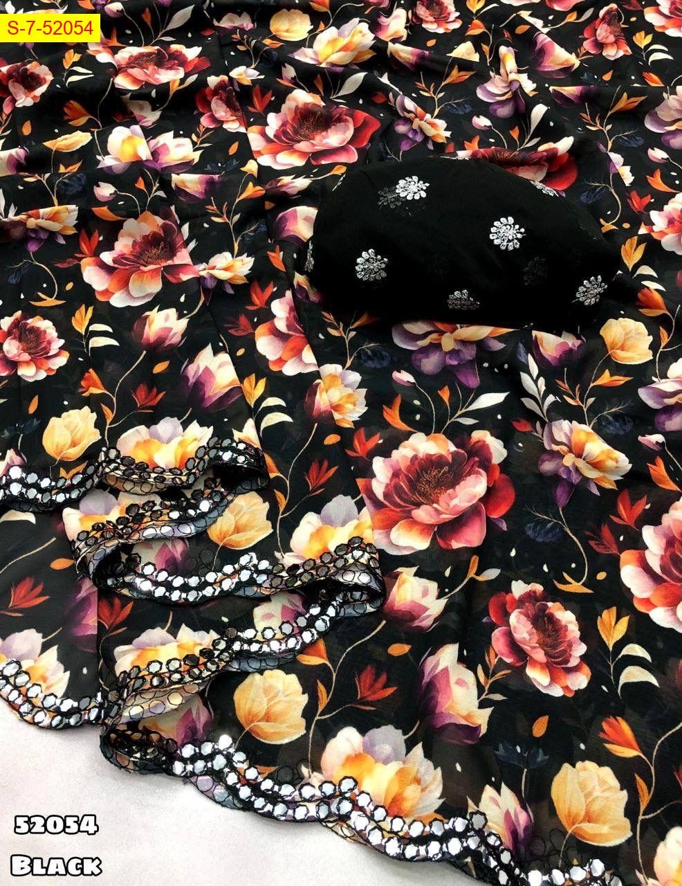 Black Soft and smooth weightless chiffon saree