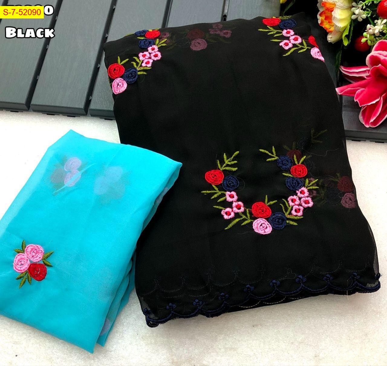 Black Georgette saree 