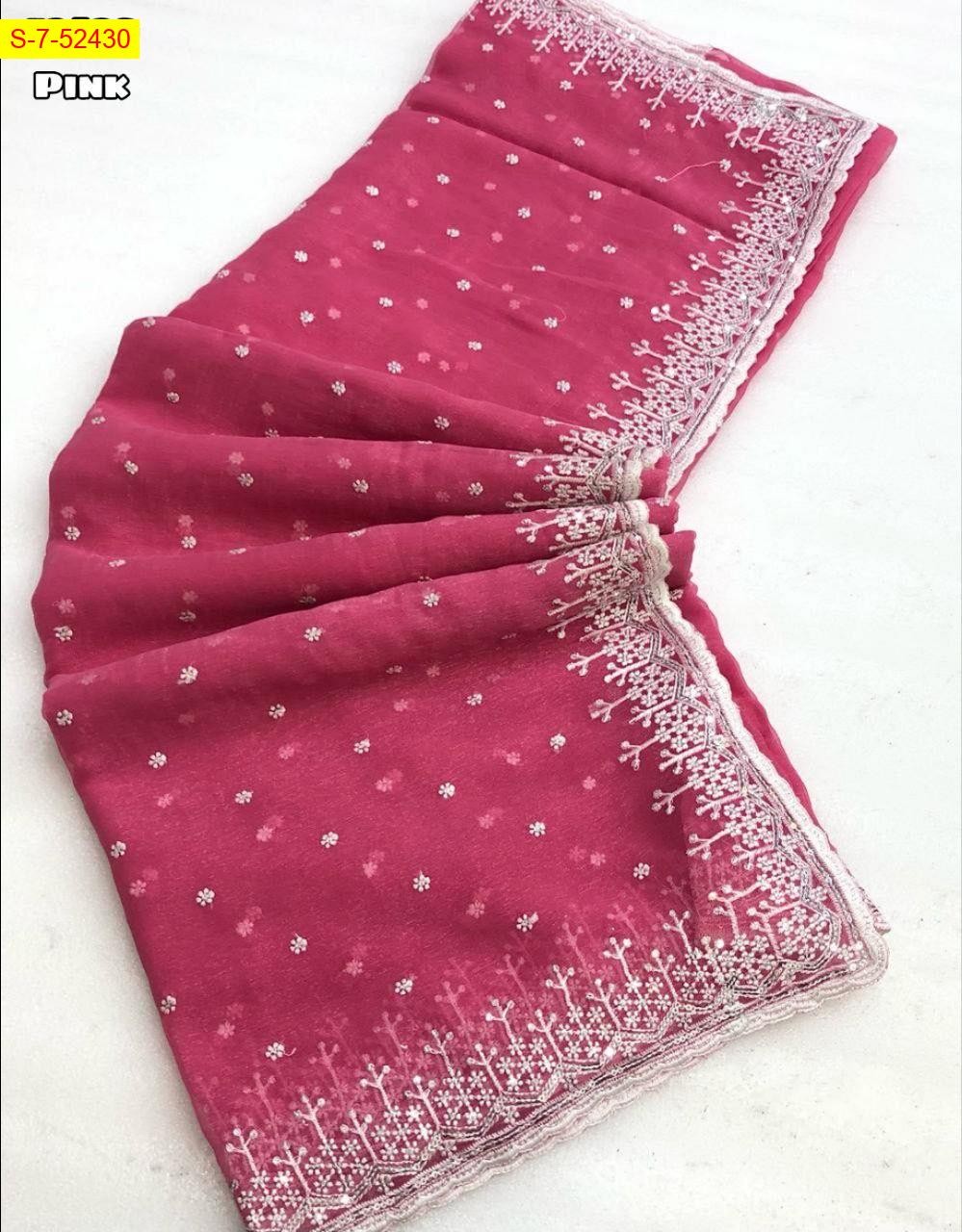 Pink Shimmer chiffon sarees