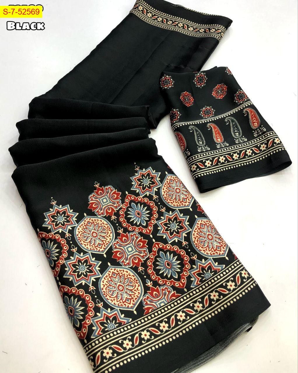 Black Soft and smooth modal silk sarees