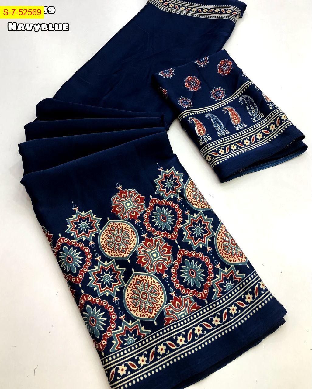 Navy blue Soft and smooth modal silk sarees