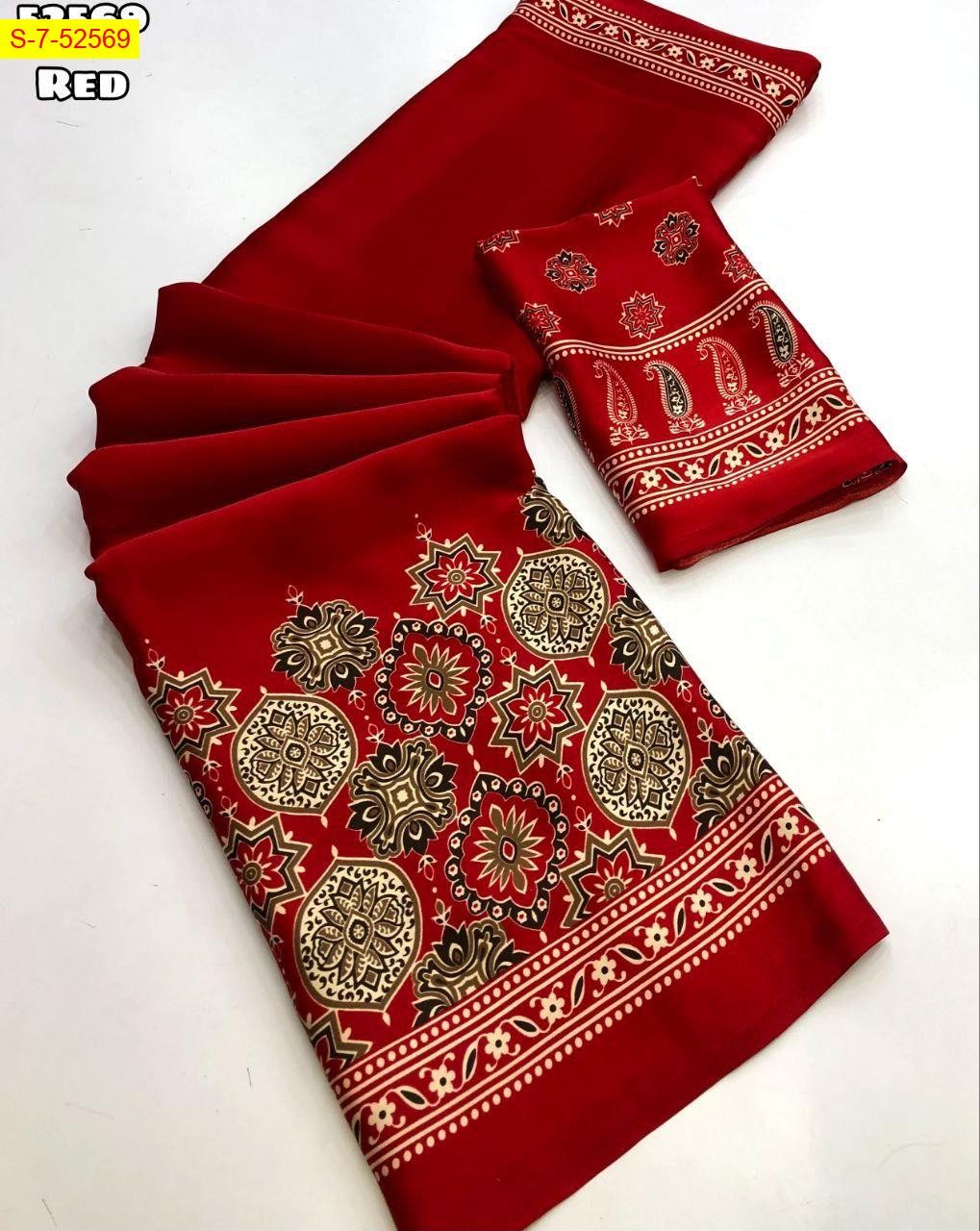 Red Soft and smooth modal silk sarees