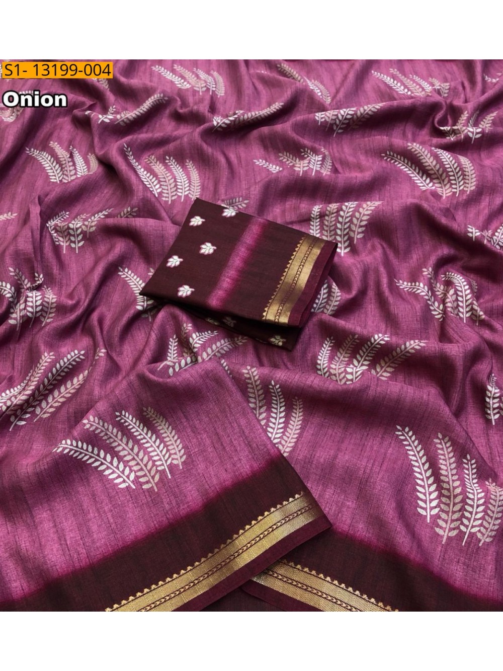 Fancy Tussar silk printed saree