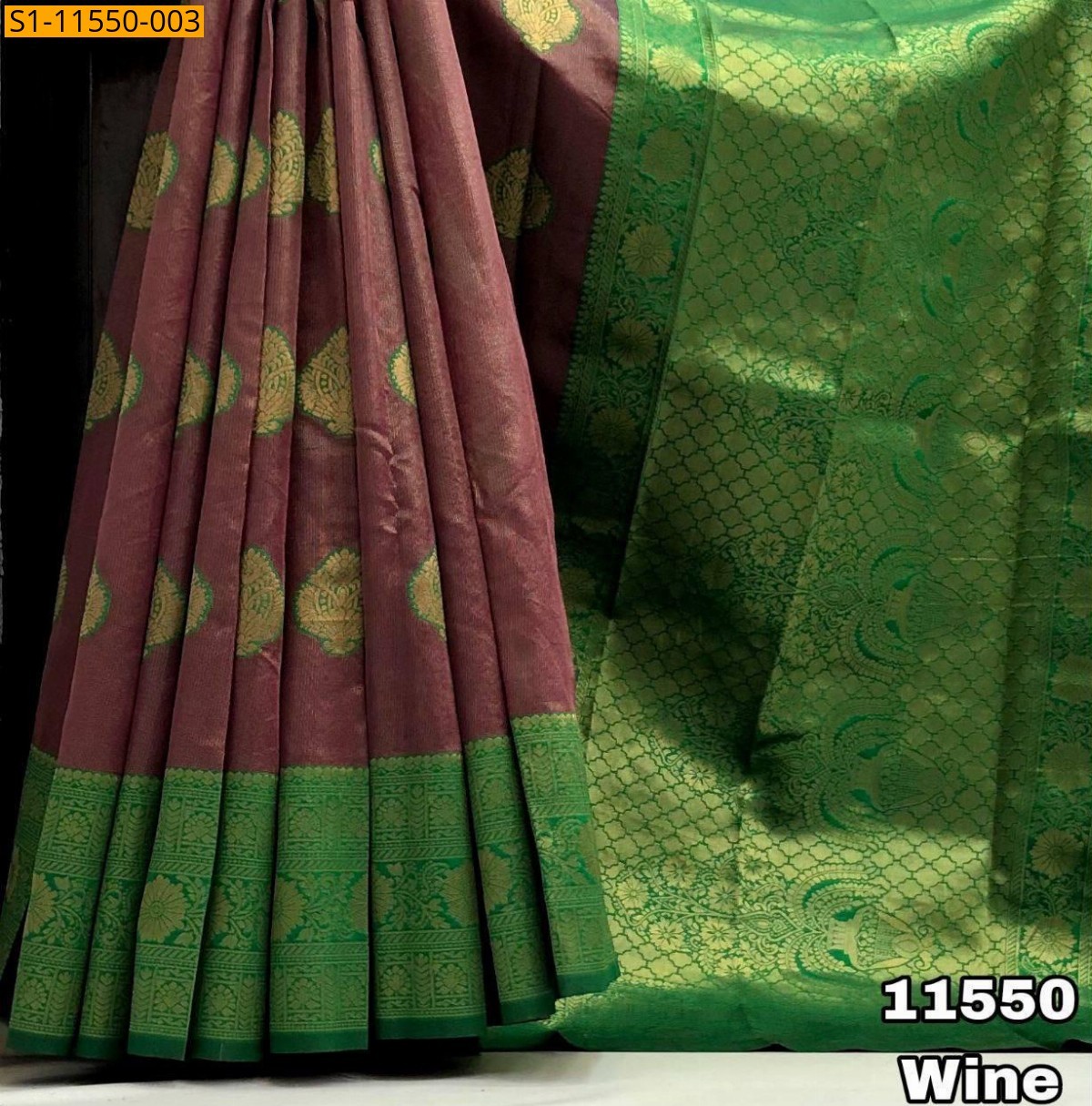 Wine Soft tissue silk  sarees