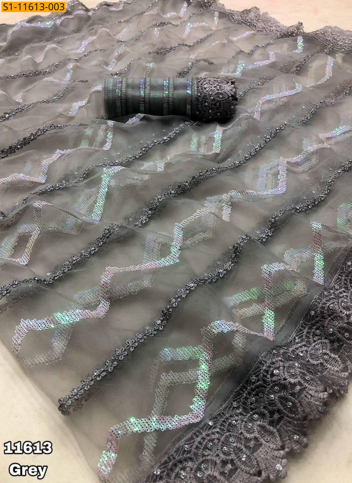 Gray Fancy sarees