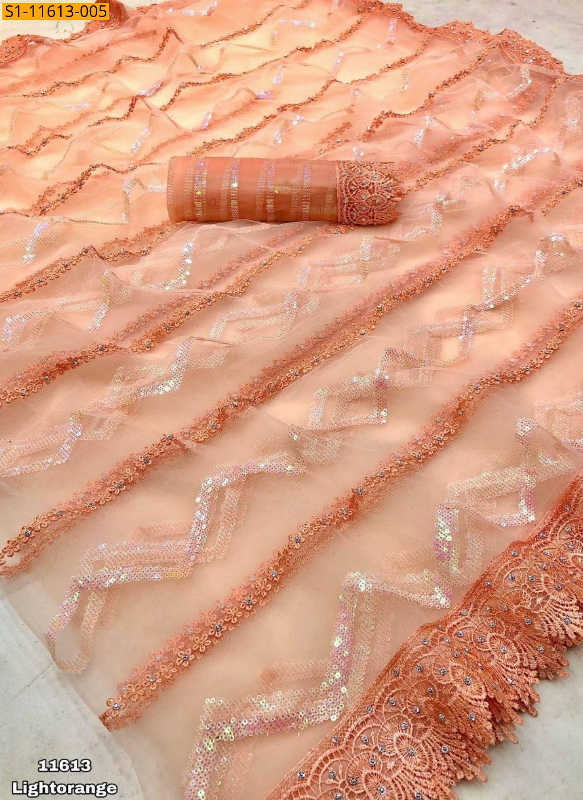 Light Orange Fancy sarees