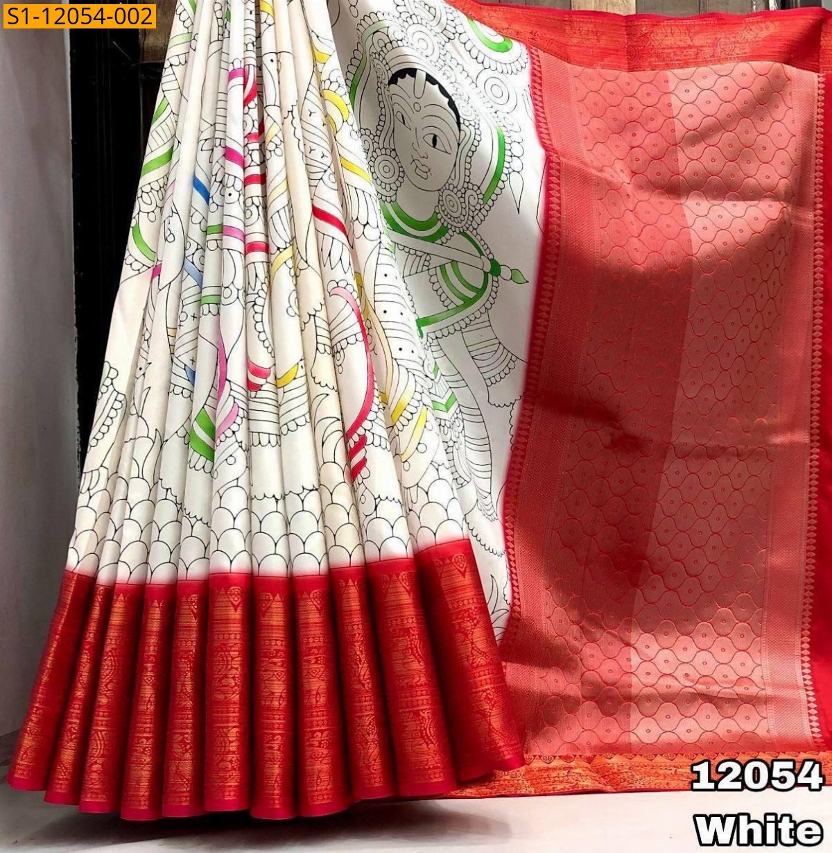 White Kanjiviram silk sarees