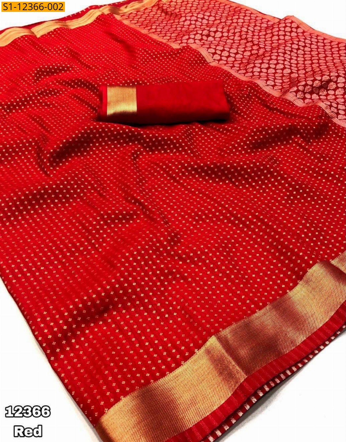 Red Fancy georgette saree 