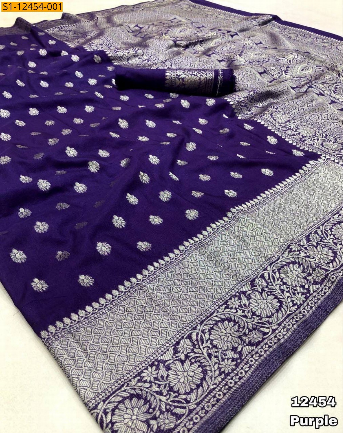 Purple Khadi Georgette Sarees