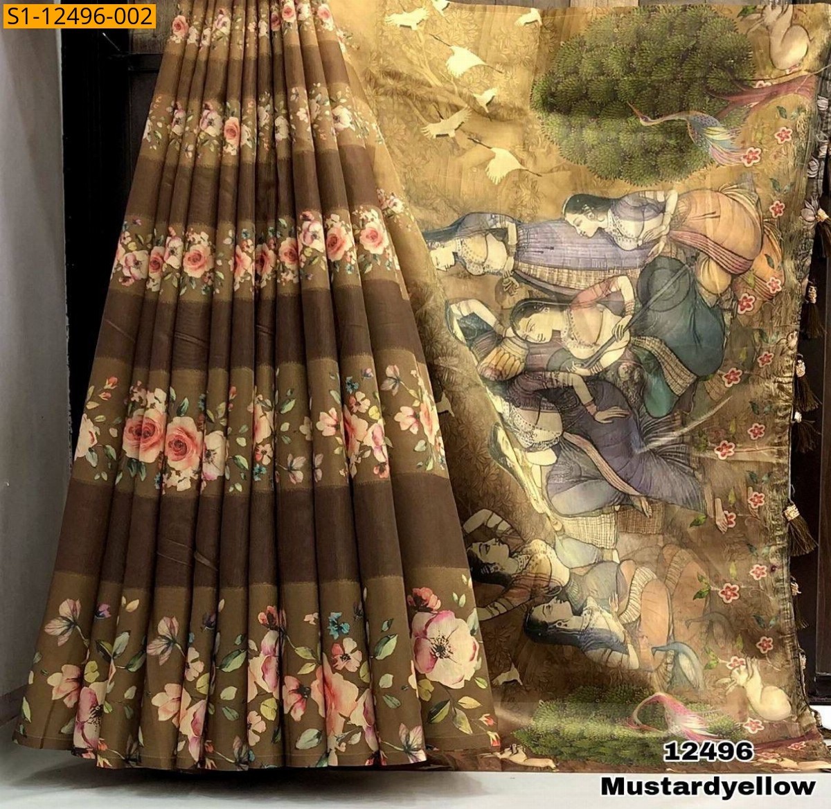 Mustard Yellow Soft silk sarees