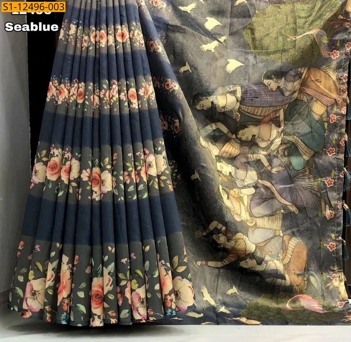 Seablue Soft silk sarees