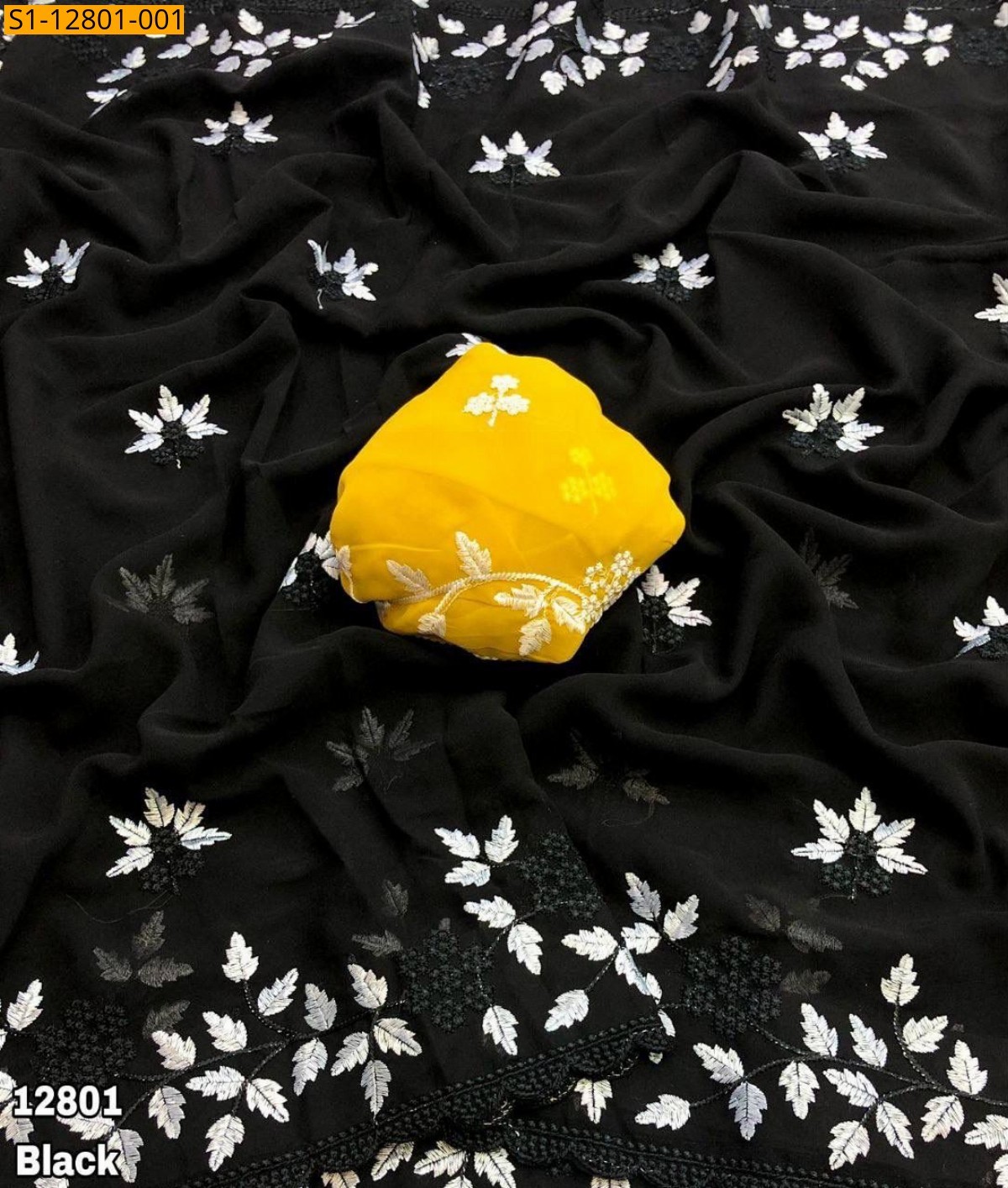 Black Fancy georgette sarees