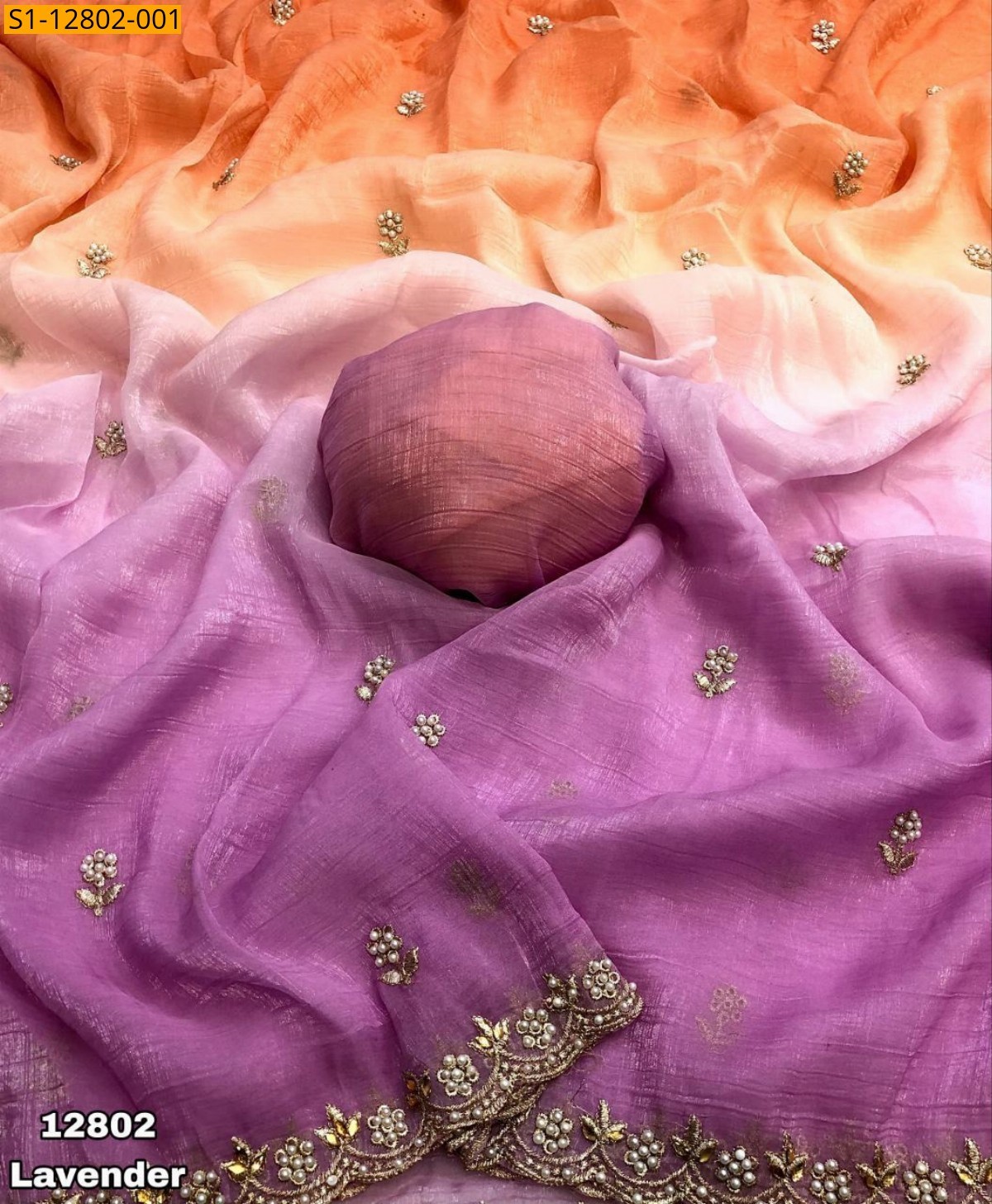 Lavender Crunchy crush silk sarees