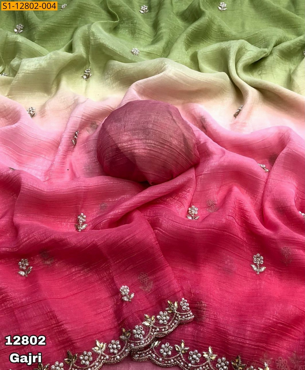 Gajri  Crunchy crush silk sarees