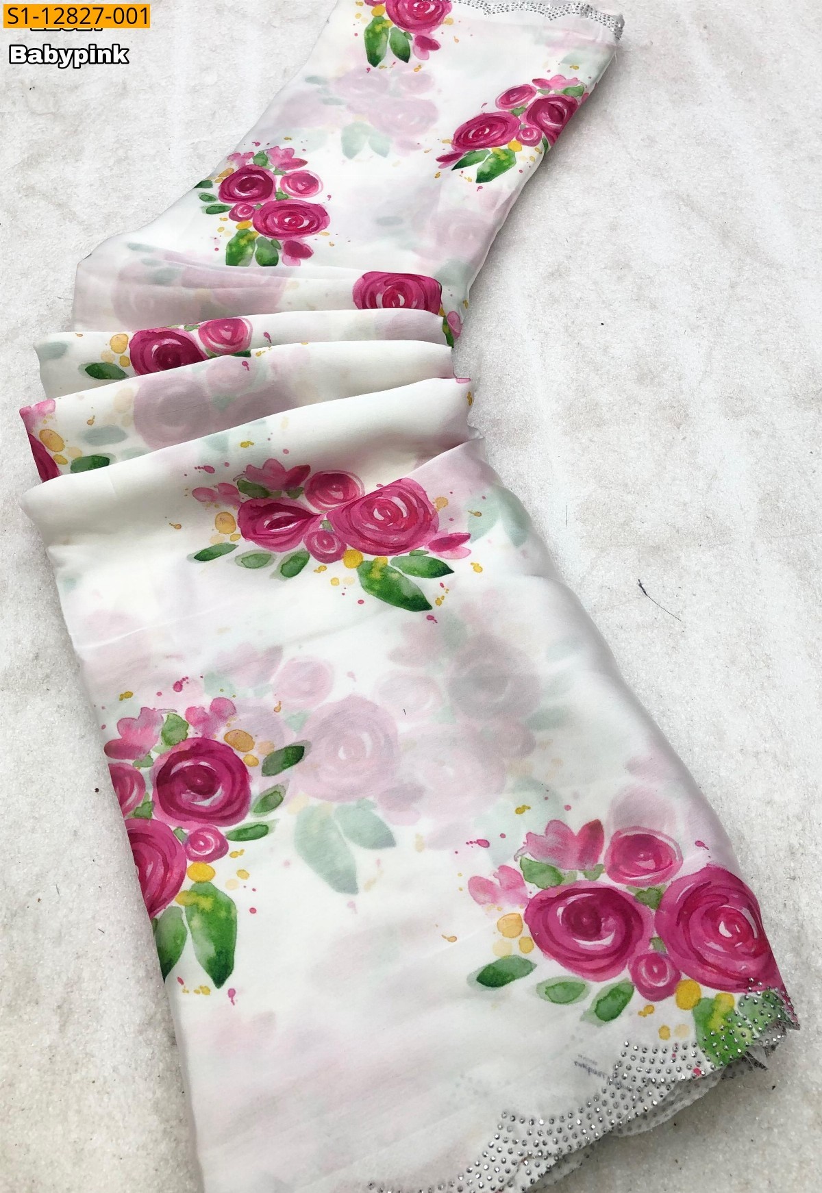 Baby pink Soft and smooth Fancy georgette saree