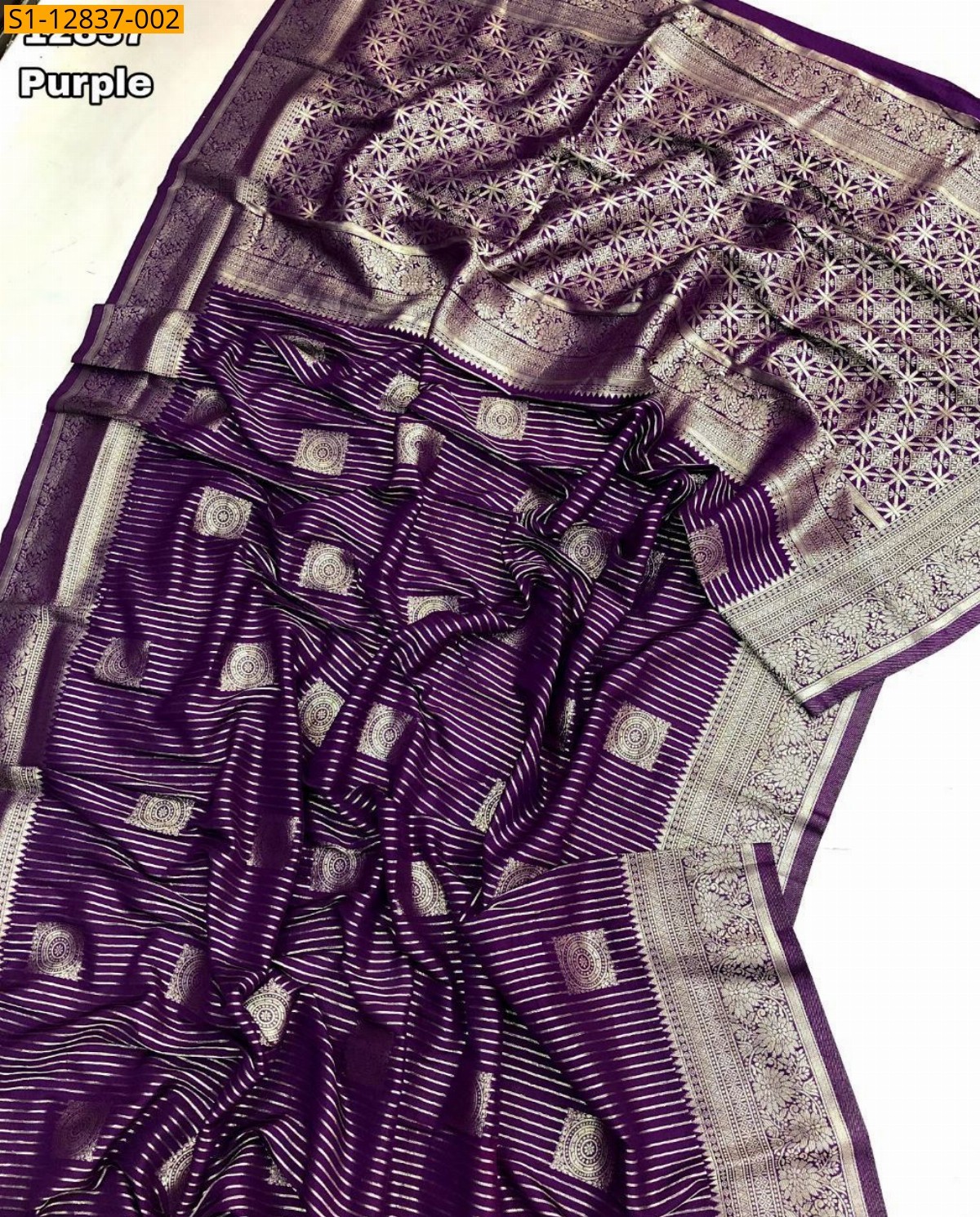 Purple Khadi Georgette saree