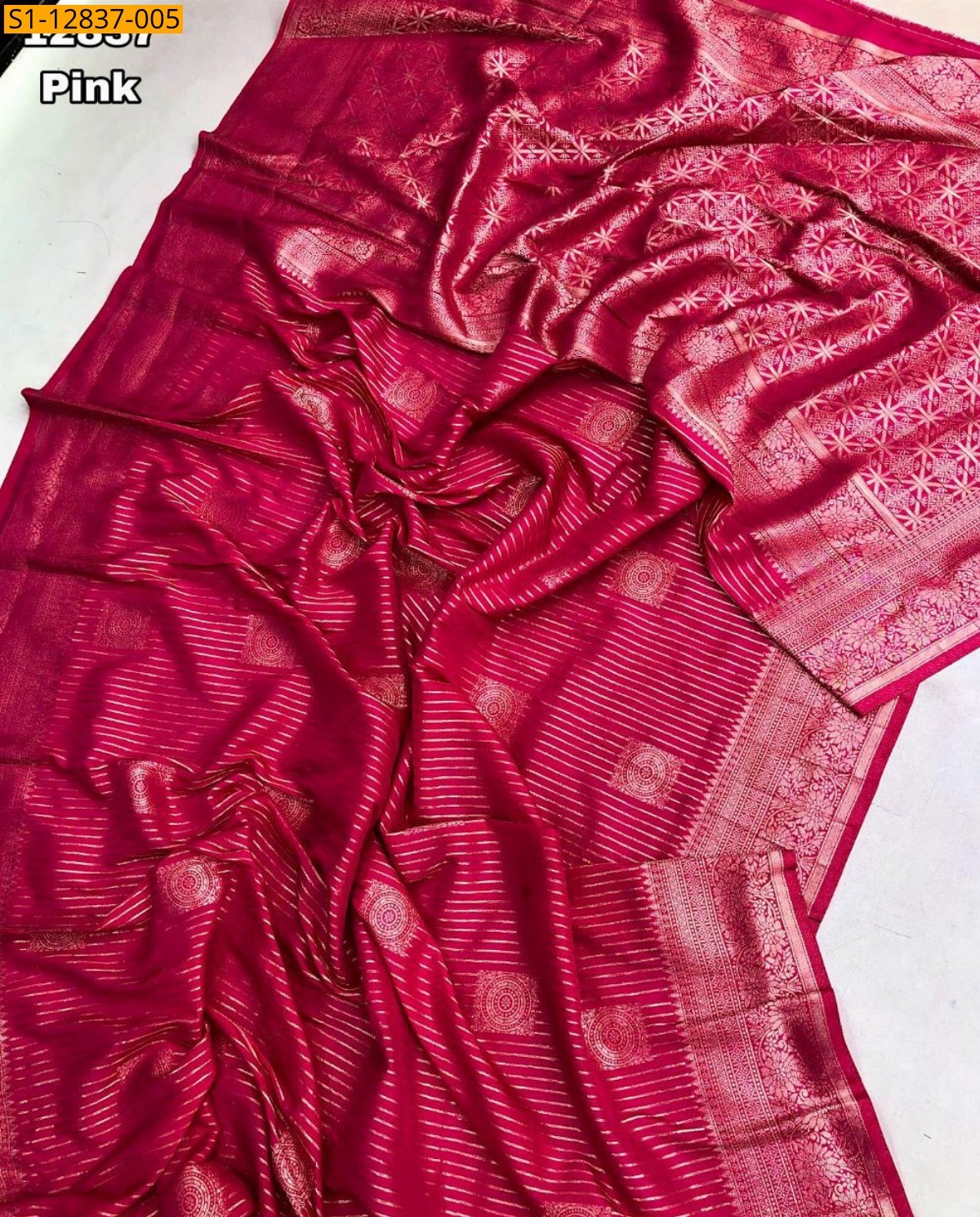 Pink Khadi Georgette saree