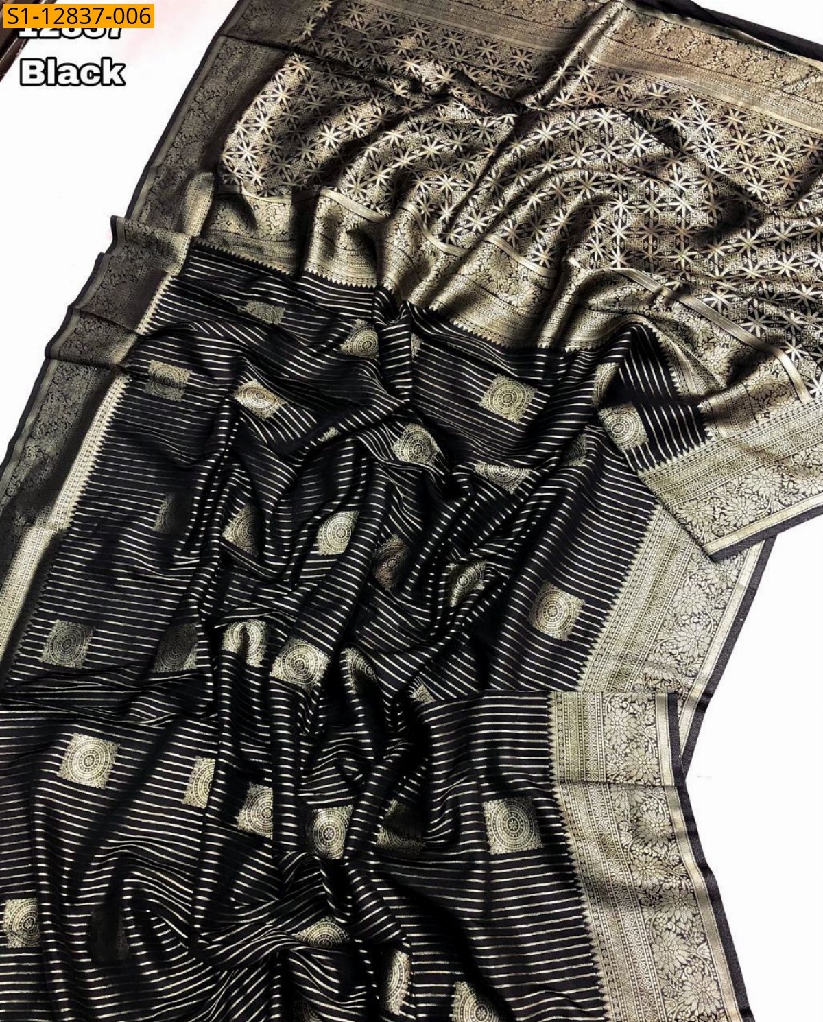 Black Khadi Georgette saree