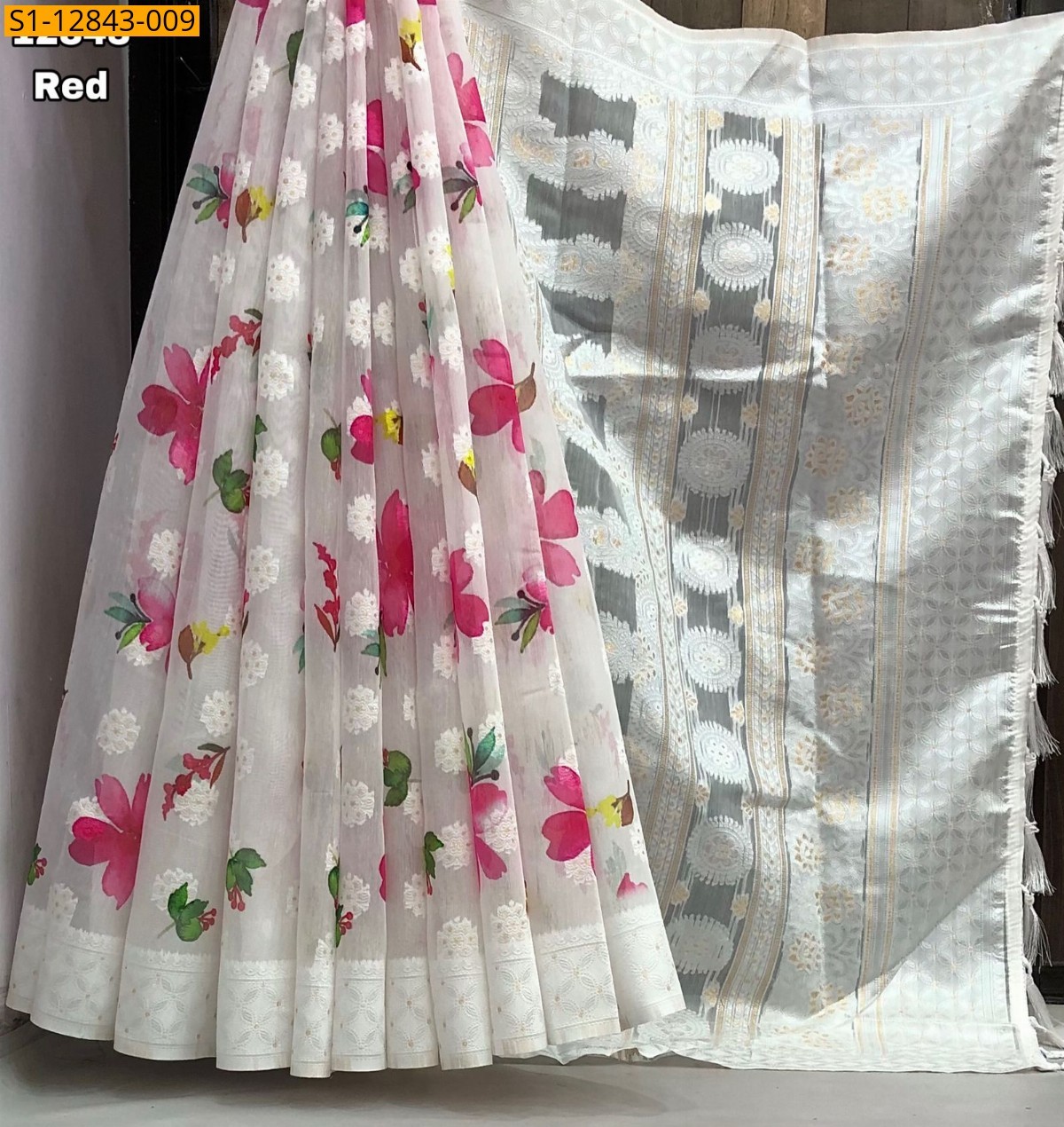 Red Fancy soft silk  saree