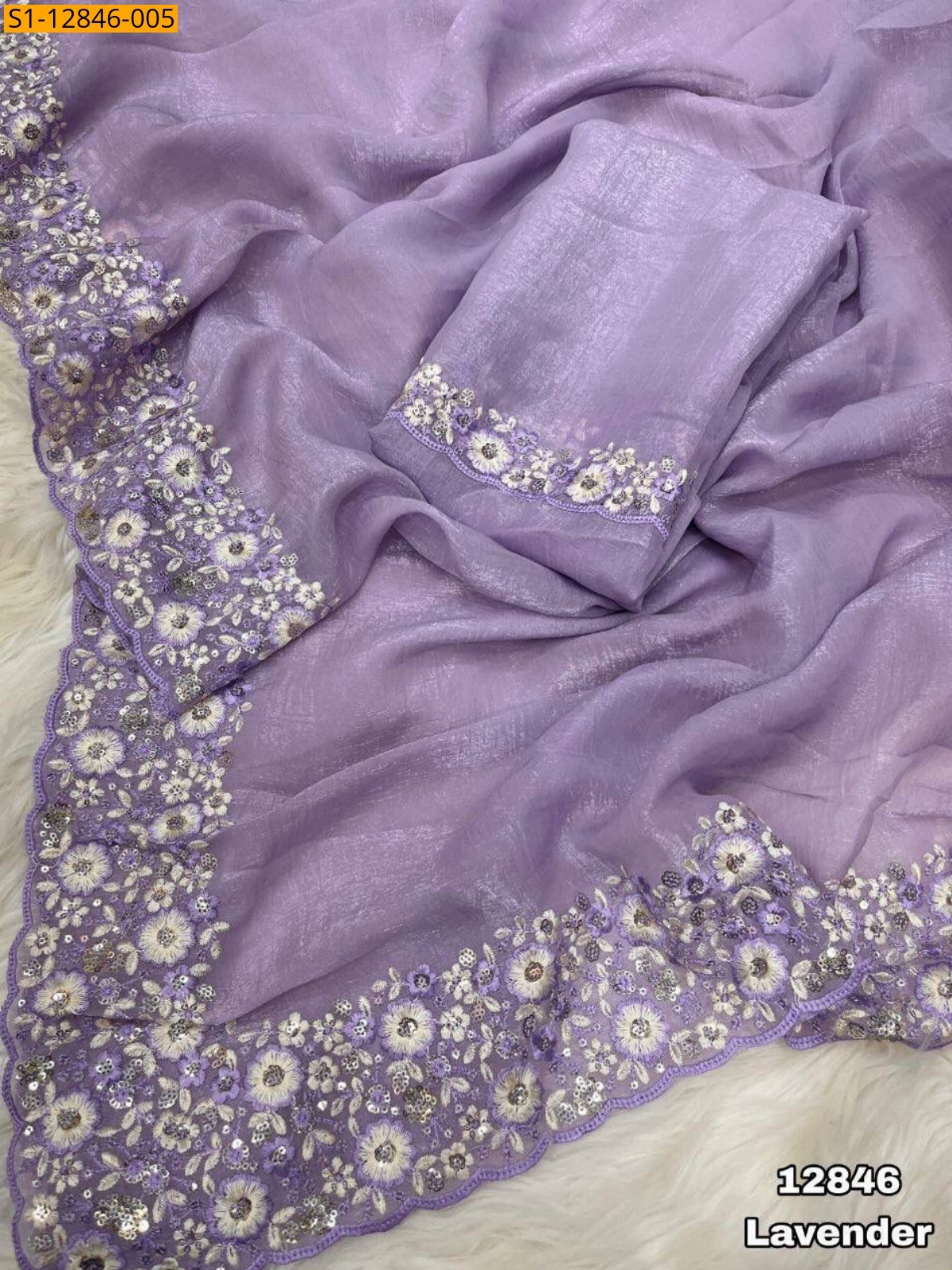 Lavender Crunchy crush silk  sarees
