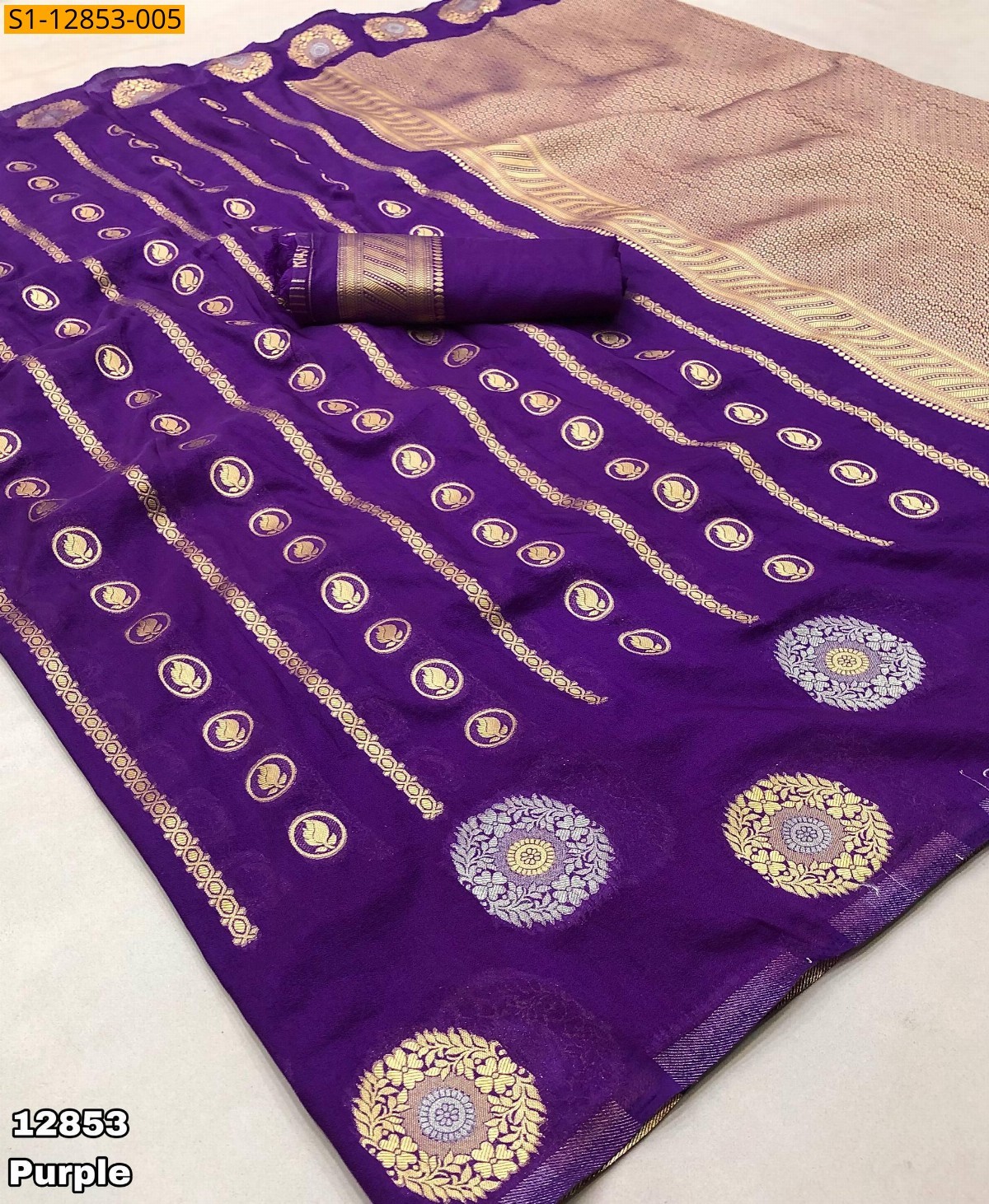 Violet Fancy khadi georgette saree