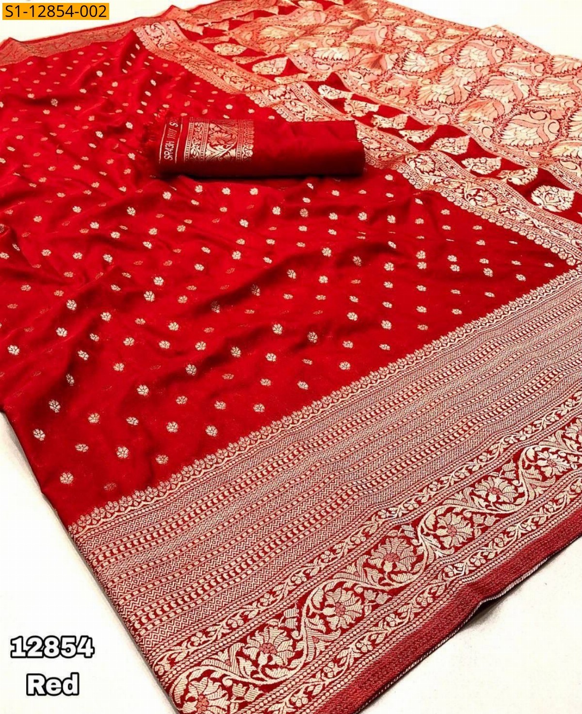 Red Khadi Georgette Sarees
