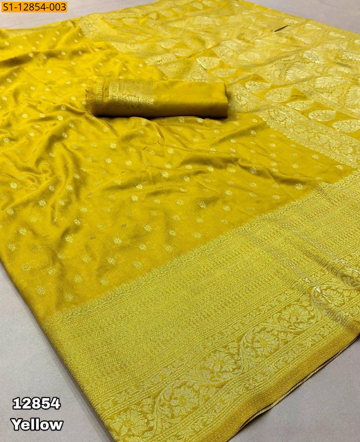 Yellow Khadi Georgette Sarees
