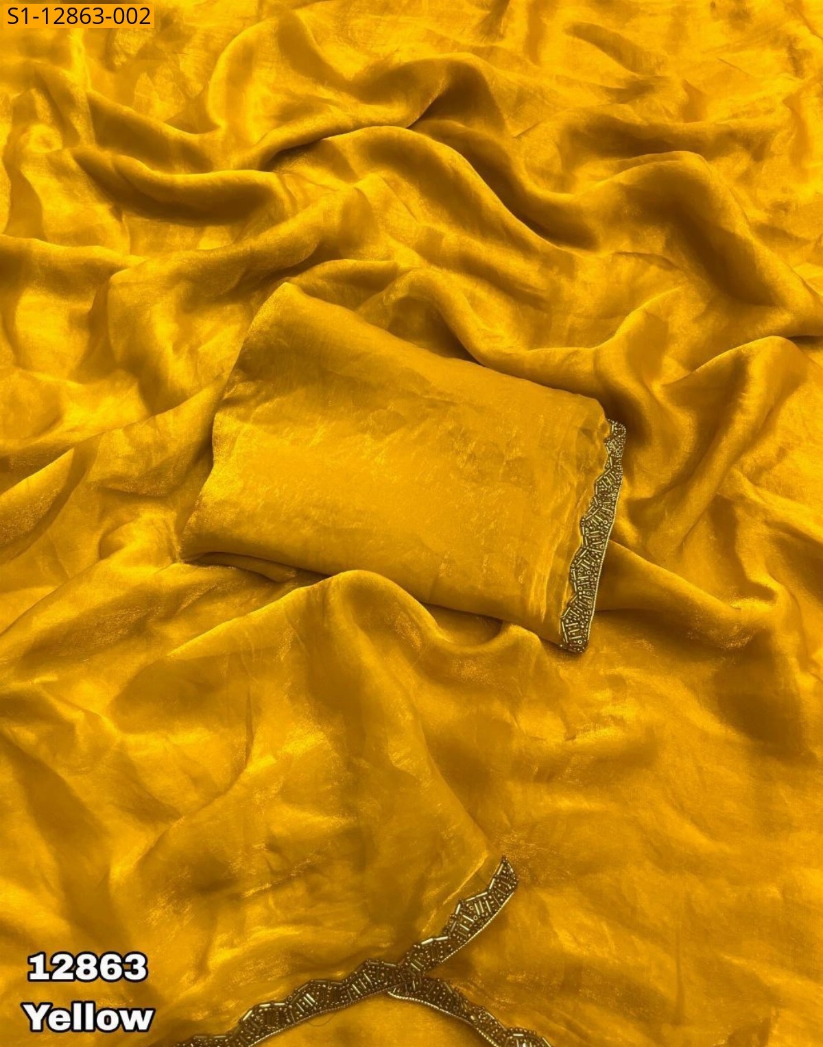 Yellow Space silk sarees 