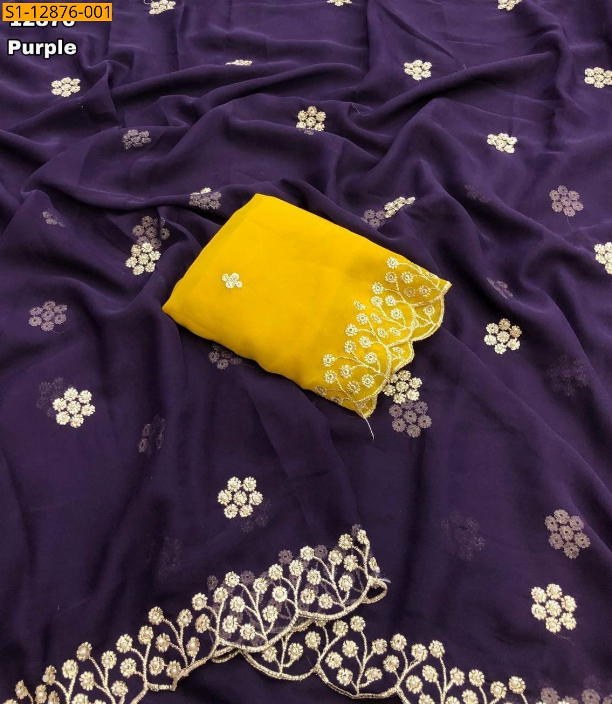 Purple Georgette Sarees
