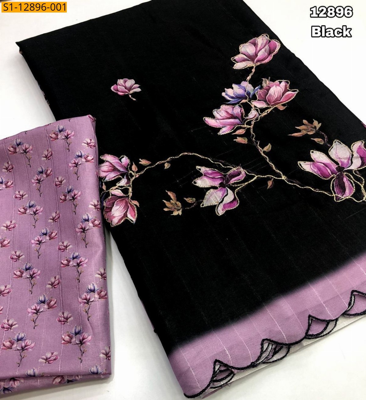 Black Fancy tussar silk saree 