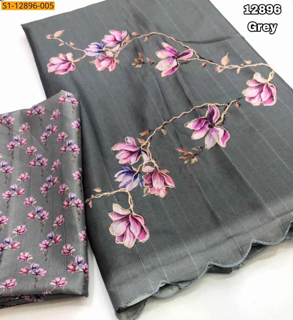 Grey Fancy tussar silk saree 