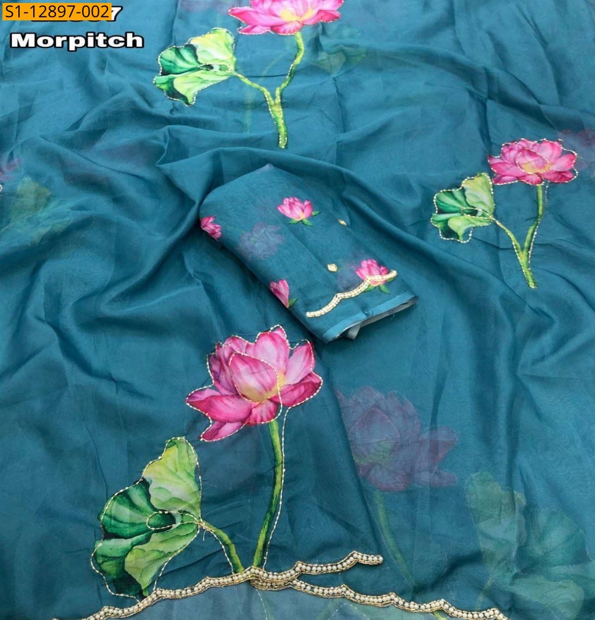 Morpitch Tebby organza saree 