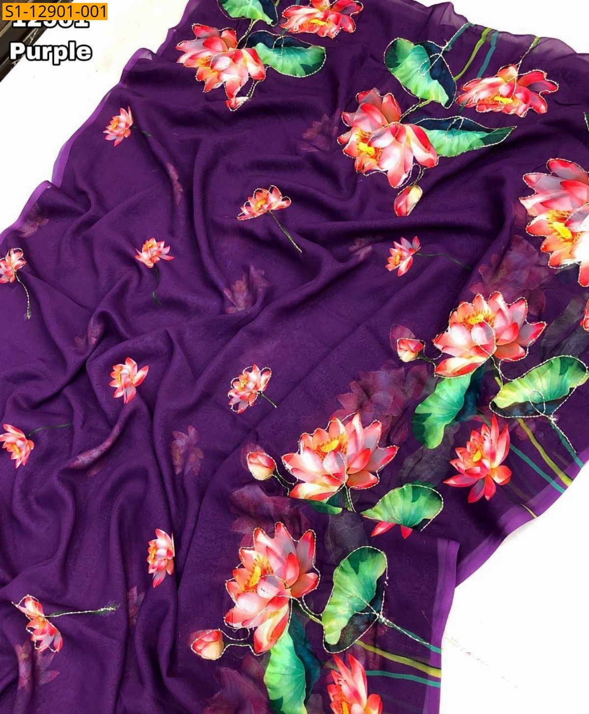 Fancy chiffon digital print saree