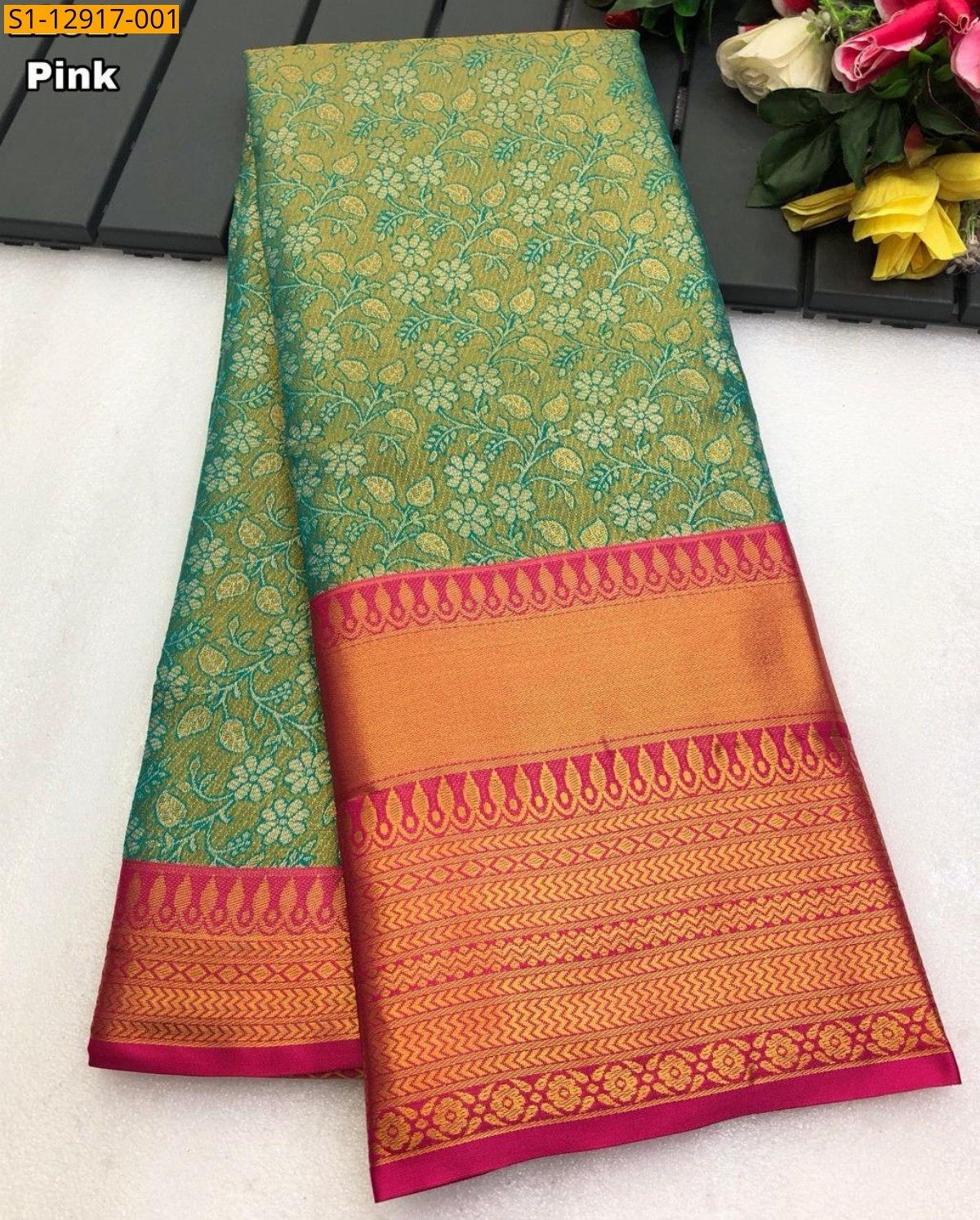 Pink Fancy Kanjiviram pattu silk Saree
