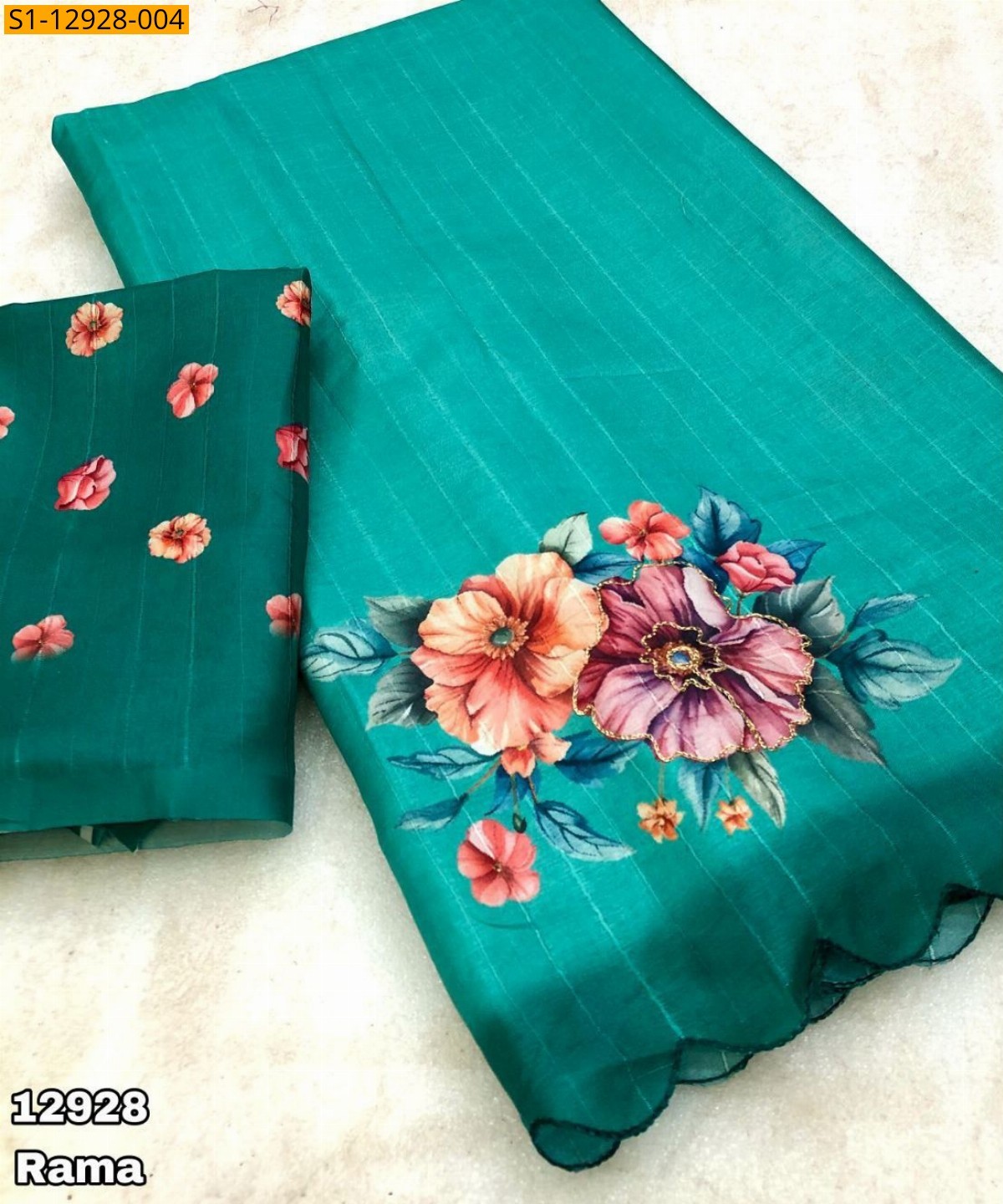 Green Fancy Tussar silk saree
