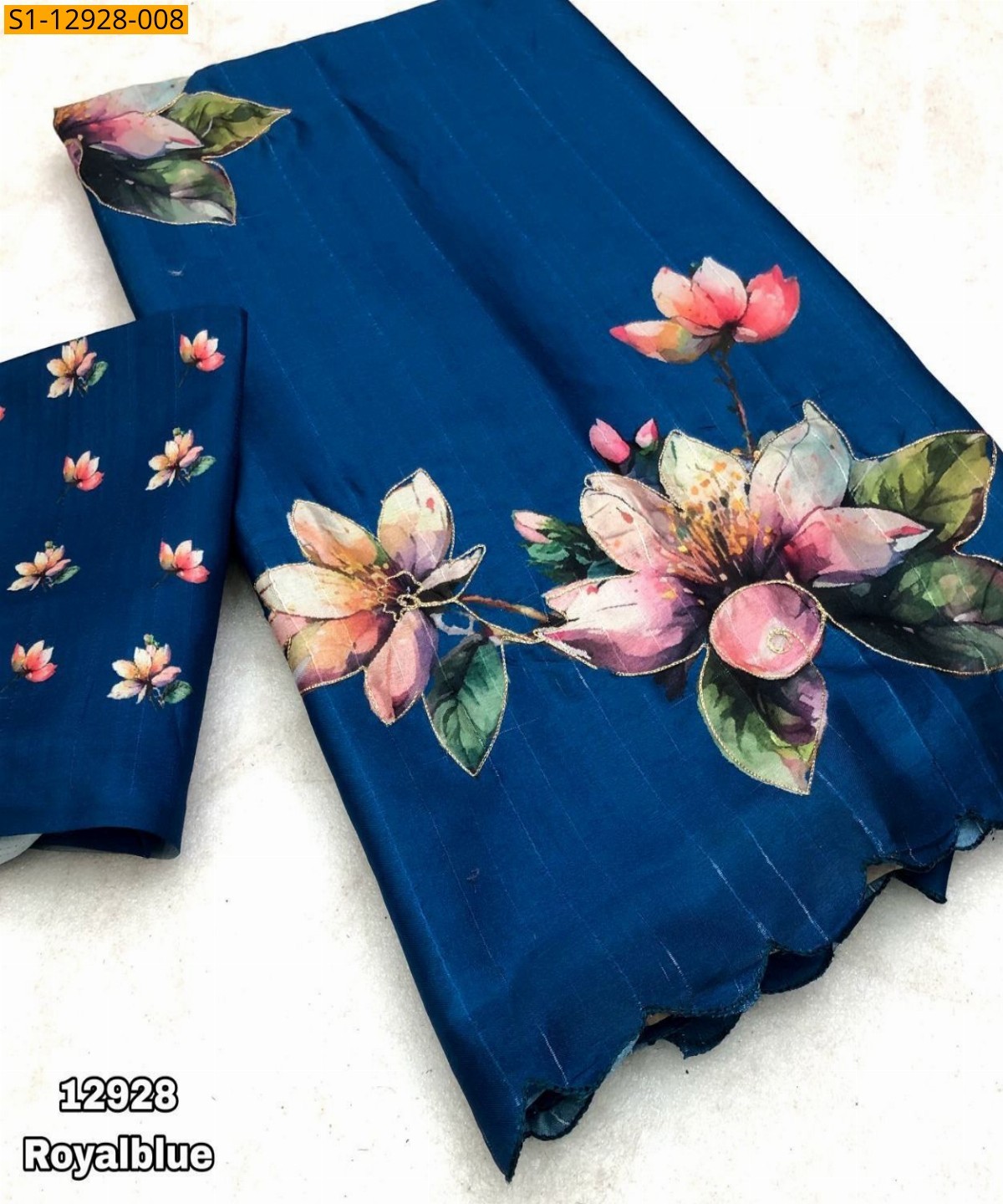 Blue Fancy Tussar silk saree