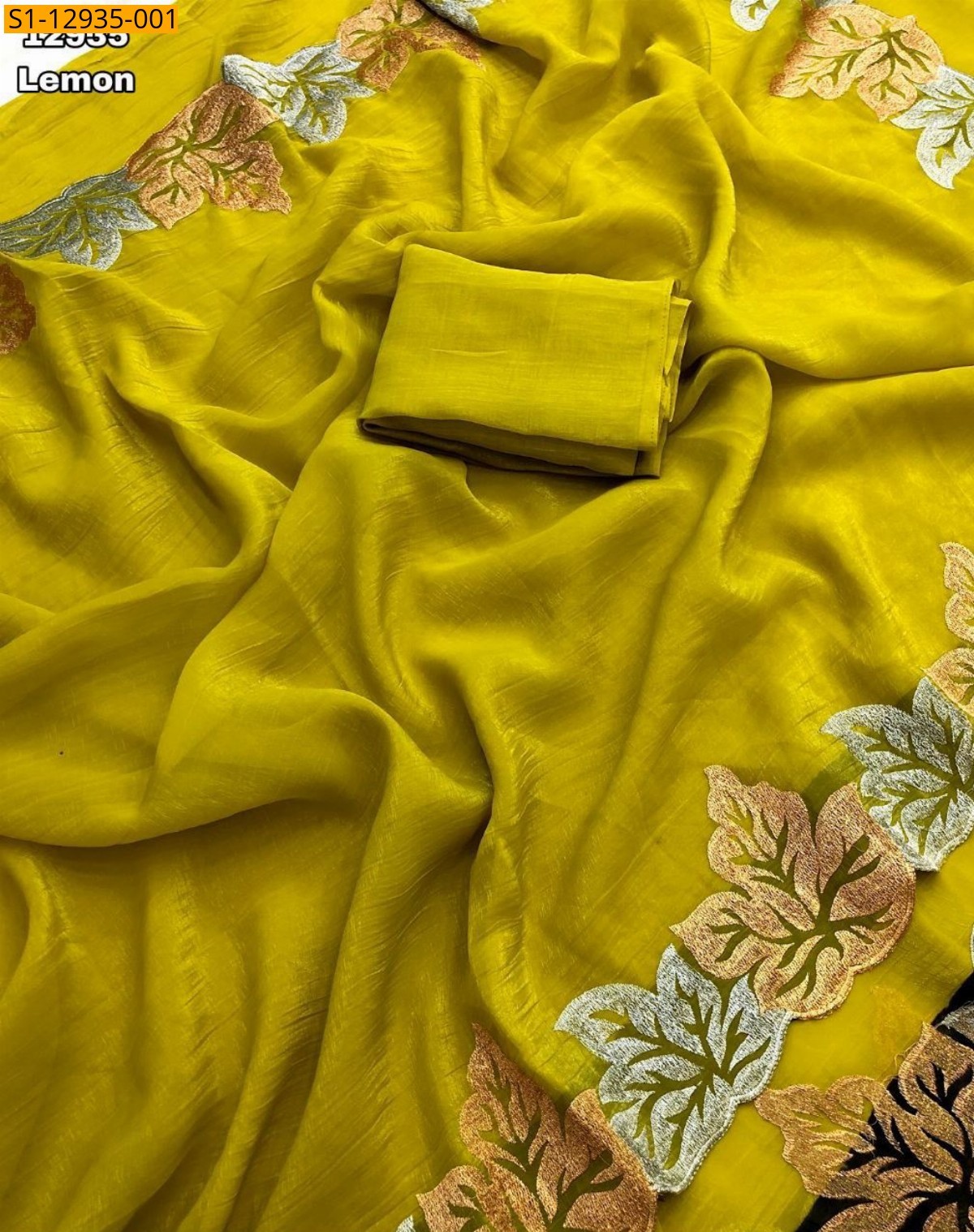 Green Crunchy crush saree