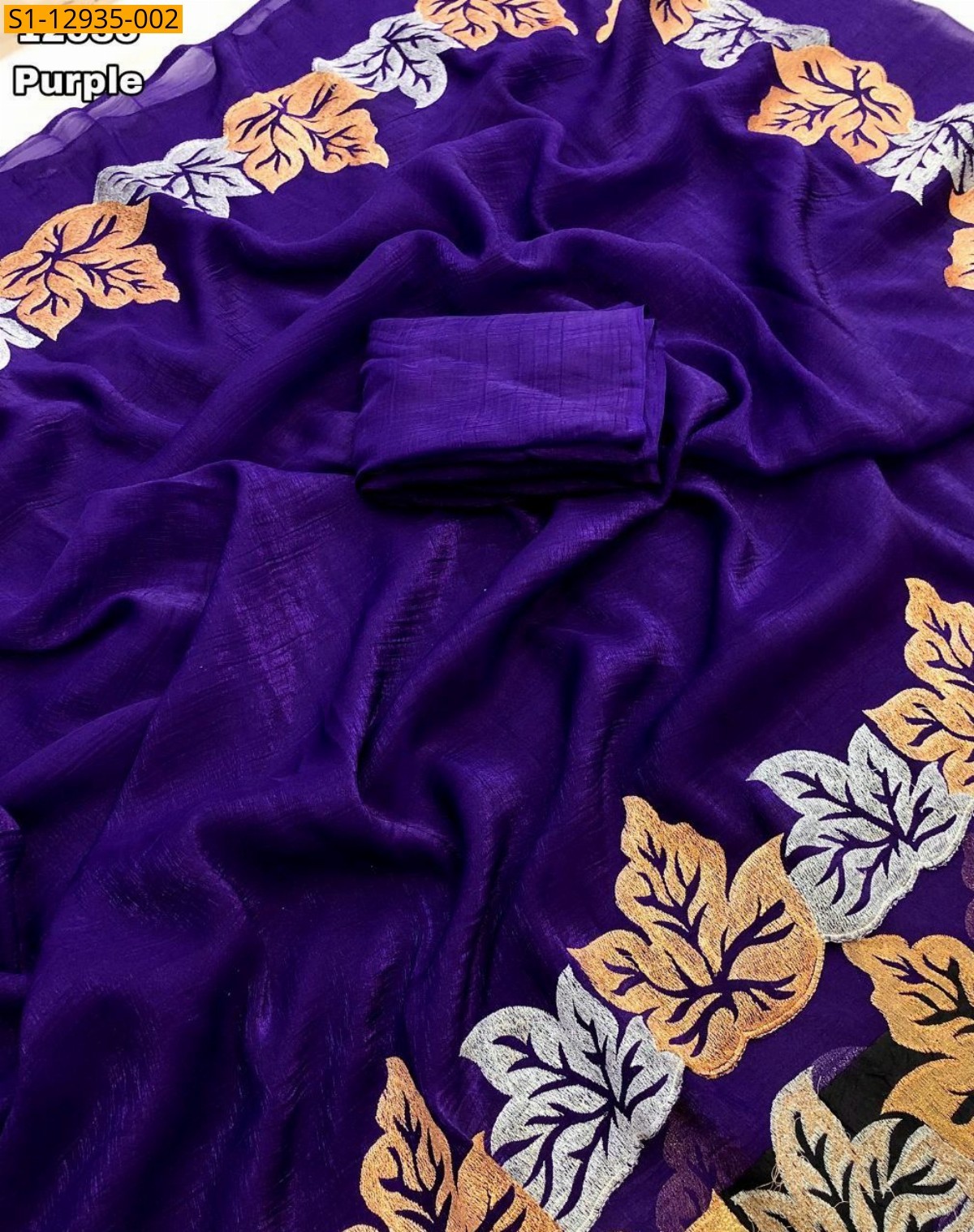 Violet Crunchy crush saree