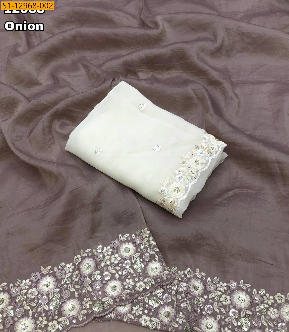 Onion Crunchy gold crush sarees