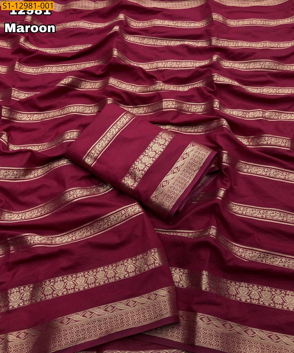 Maroon Chiffon silk dyed sarees