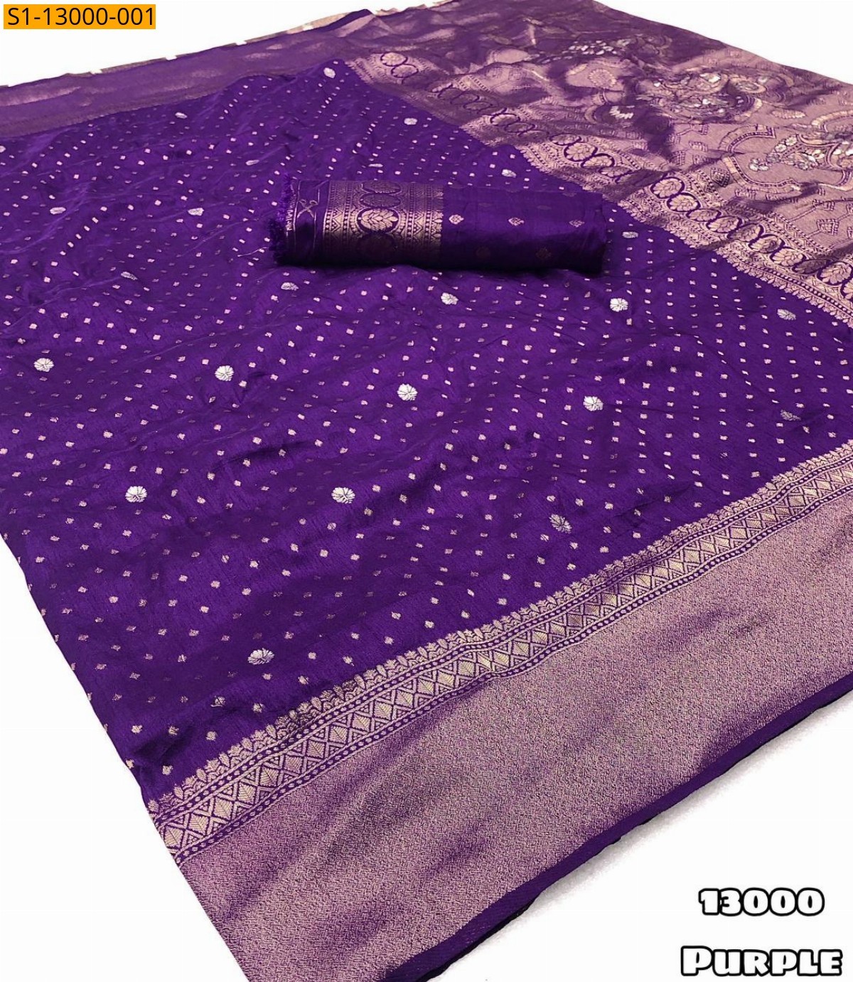 Purple Khadi Georgette  saree