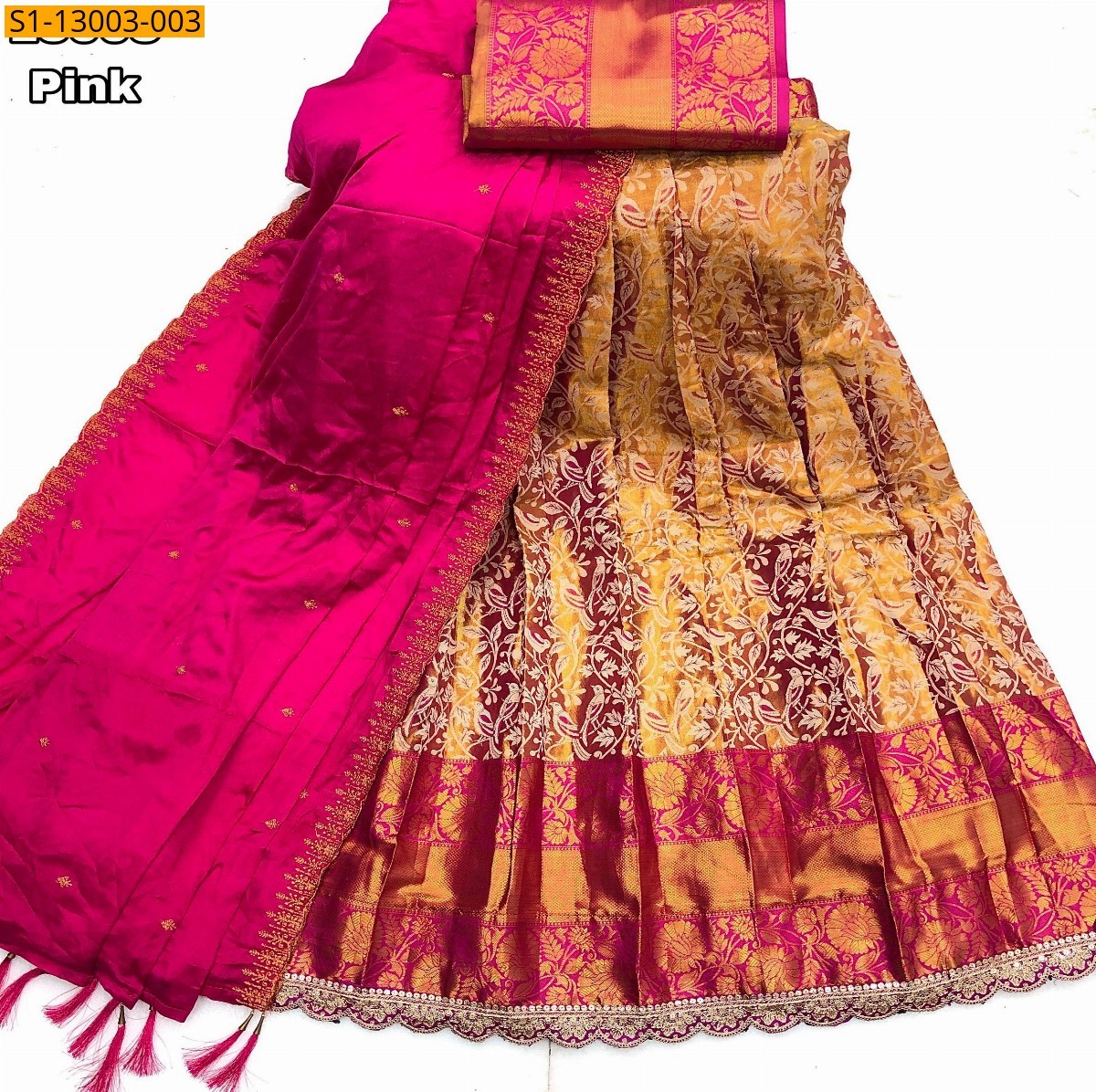 Black Kanjivaram Silk Half Saree