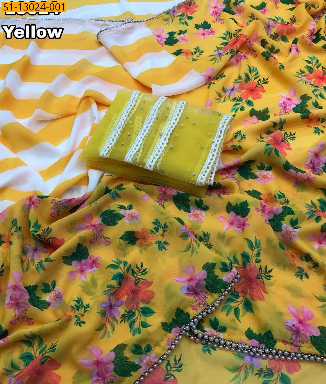 Soft Weightless Chiffon Saree - Yellow